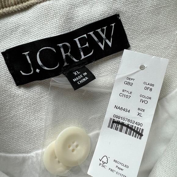 J Crew Barn Jacket In Canvas Womens XL White Tiny Flaw - Picture 3 of 16
